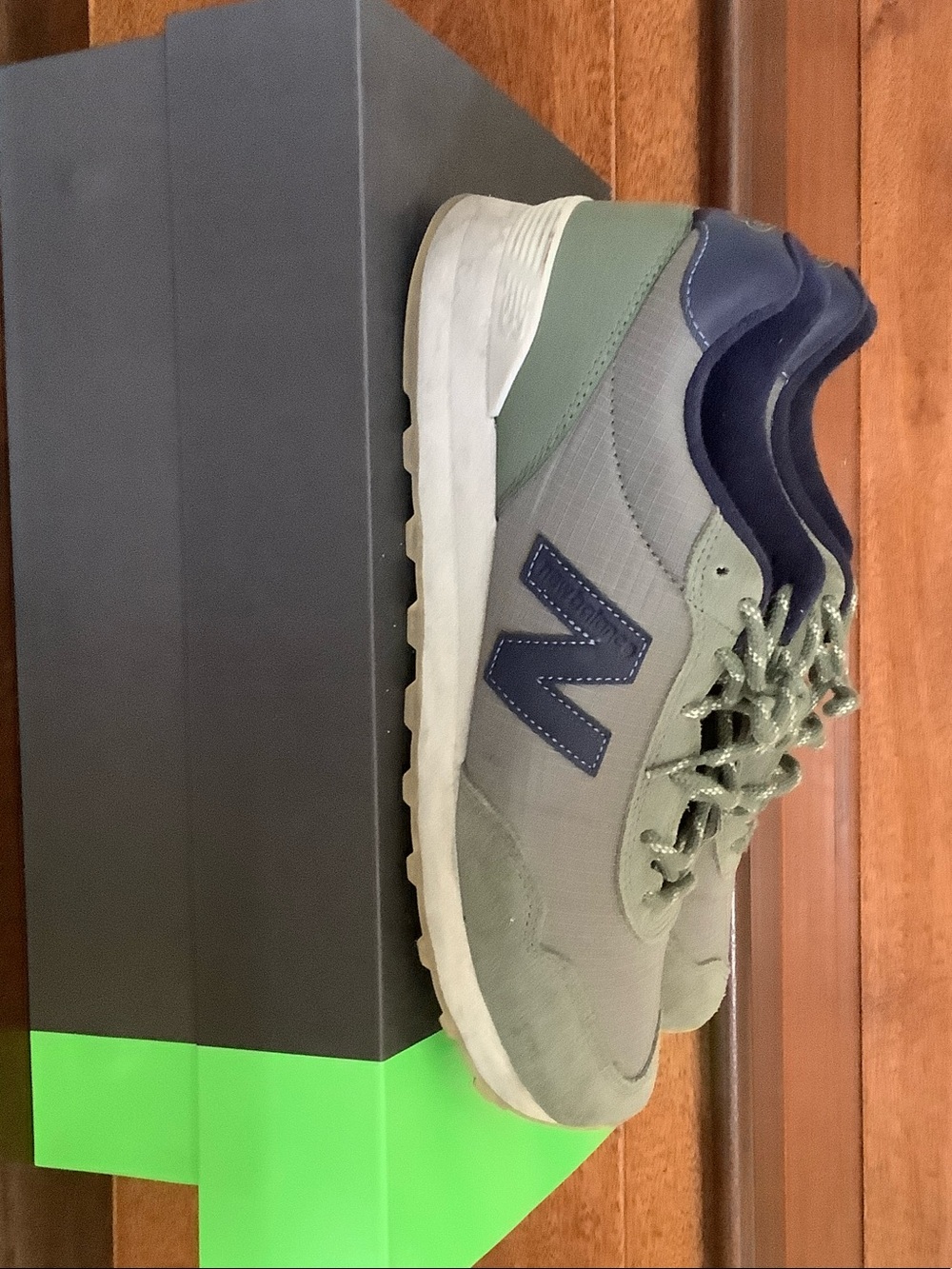 New Balance Men's Olive Green & Navy Casual Sneaker
